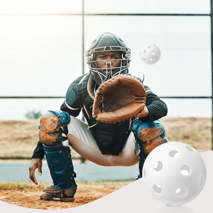 Lunmon 36 Pcs Practice Baseball 42mm Small Training Balls Plastic Hollow Softballs Golf Balls with a Drawstring Bag for Backyard Hitting Batting Training Indoor Outdoor Use - color: White
