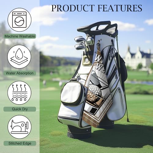 DYJYBMY Whiskey Wedge Brown Printed Golf Towel with Clip, Retro Golf Towel for Men, Anniversary Golfing Gifts for Husband, Retirement Thank You Gifts for Golfing Lover Family Dad Grandfather Uncle - color: Brown01