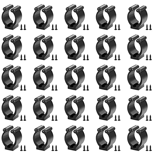 EXTCCT Billiards Pool Cue Clips With Screws: 30 Pieces Snooker Cue Holder Clips Pool Cue Clamps with Screws for Pool Cues Rack Storage Fishing Pole Rod Holder Clips