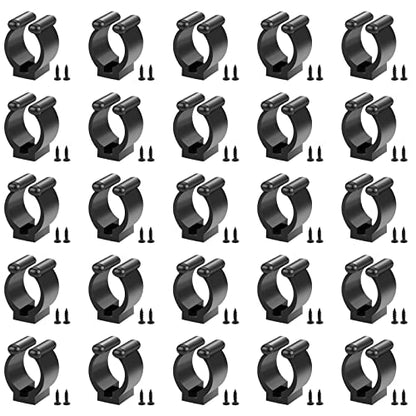 EXTCCT Billiards Pool Cue Clips With Screws: 30 Pieces Snooker Cue Holder Clips Pool Cue Clamps with Screws for Pool Cues Rack Storage Fishing Pole Rod Holder Clips