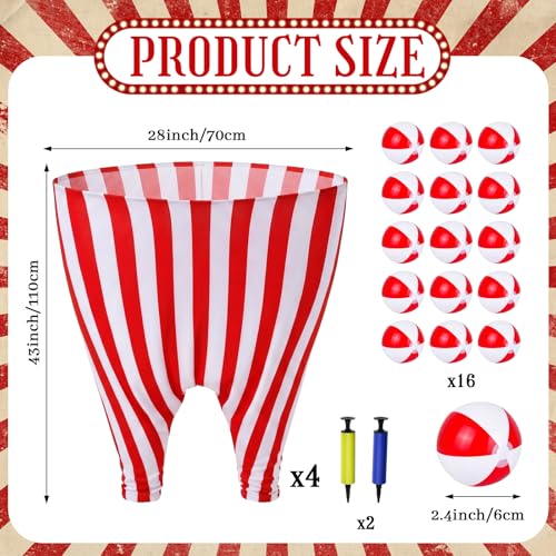 22 Pcs Granny Pants Yard Game Giant Carnival Games Set with Red and White Bouncy Balls & Air Pumps Funny Outdoor Indoor Lawn Party Games for Adults Family Backyard Festival Activities