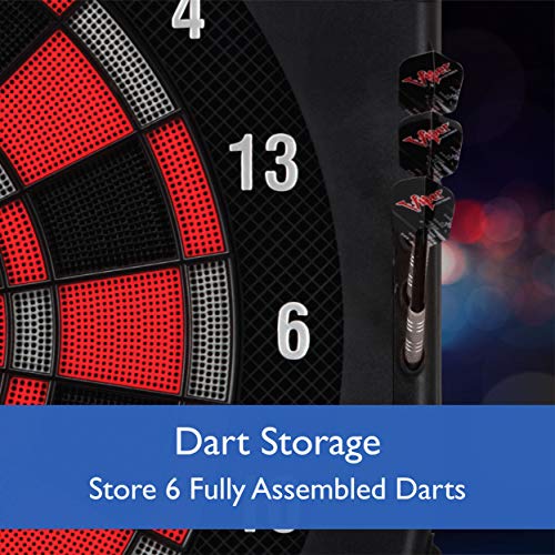 Viper Solar Blast Electronic Dartboard, 15.5 in Regulation Target, 43 Games, 16 Players, LED Scoreboard, 6 Darts Included, Black