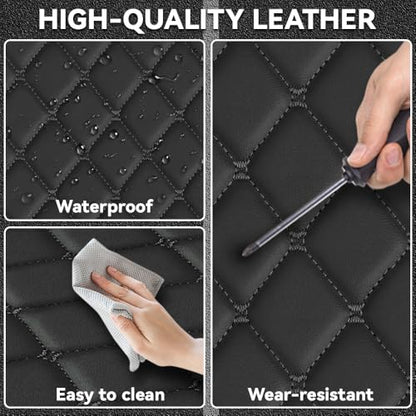 Car Floor Mats Fit for Dodge Dart 2013-2016 All Weather Durability Leather Car Floor Mats, Skidproof Pedal, Waterproof, Wear-reistant(Black) - color: Black