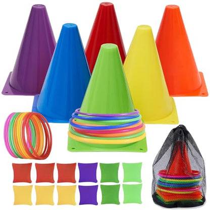 31Pcs 3 in 1 Outdoor Ring Toss Throwing Game | Portable Yard Leisure Game for Adult Gathering, Patio & Backyard Party Use, Suitable for Ages 13 and Up
