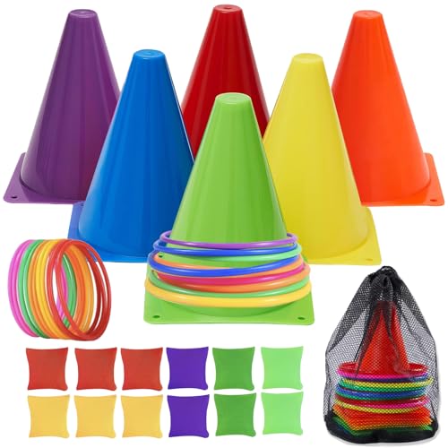 31Pcs 3 in 1 Outdoor Ring Toss Throwing Game | Portable Yard Leisure Game for Adult Gathering, Patio & Backyard Party Use, Suitable for Ages 13 and Up