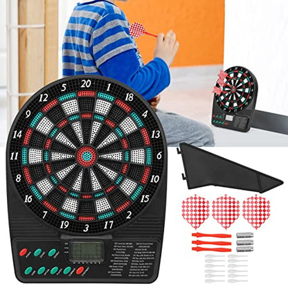 JTLB Electronic Dartboard Playset, LCD Display, Automatic Rating, Dartboard Playset