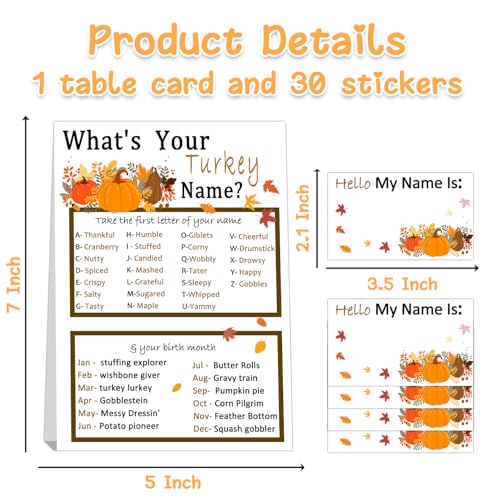 Thanksgiving Party Game, Thanksgivings Decorations for Party-Halloween Thanksgiving Decor Home,Fall Decor Thanksgiving Gifts, Friendsgiving Games Fall Party Supplies - style: Thanksgiving 8