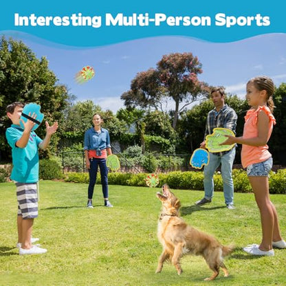 Dolanus Toss and Catch Games - Throw Catch Velcro Ball Set with 4 Paddle, 4 Balls, Toys for Kids Outdoor Outside Pool Sand Beach Activities, Birthday Gifts for Ages 3 4 5 6 8 12 Year Old Boys Girls