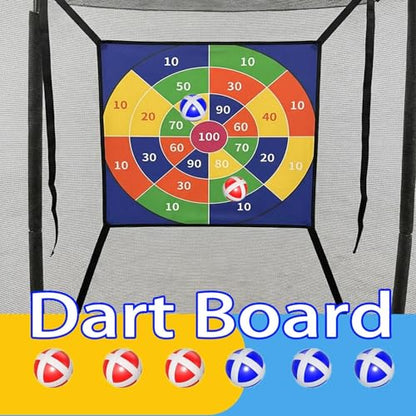 Trampoline Dart Board Game - Sticky Ball Target Toy Set | Trampoline Sticky Ball Game | Throwing Dartboard | Sports Fun Party Toys for Kids Adults Backyard Indoor Outdoor Party Neighborhood