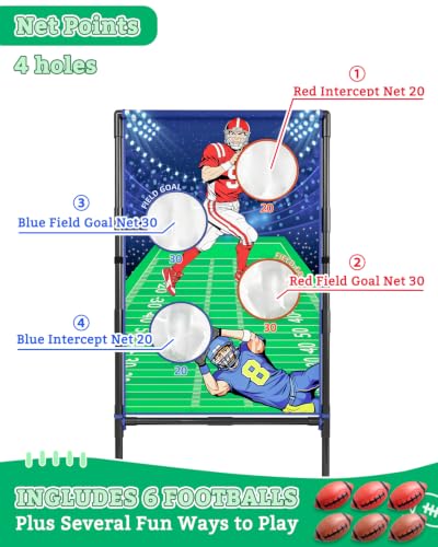 Inflatable Football Toss Game Set,Includes 6 Footballs,Indoor/Outdoor