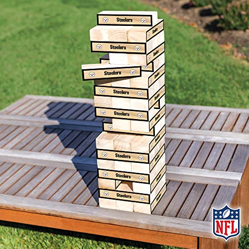 Wild Sports NFL Giant Stacking Wooden Blocks – Tumbling Tower Classic Family Game Stacks – Great Gift for Any Football Fan! - color: Pittsburgh Steelers