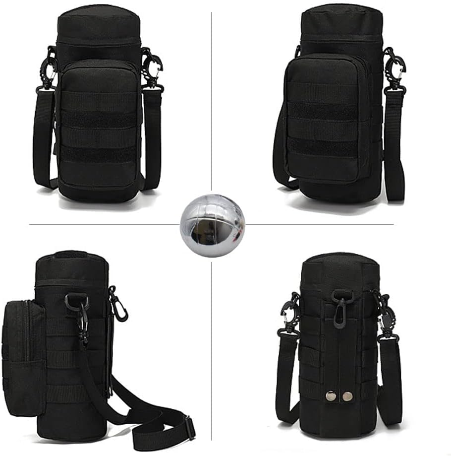 Bocce Ball Bag for 90mm 84mm 73mm 3 Bocce Game,Multifunctional, Zip Design, Powerful. Size: 27 x 12 x 12 cm、 - color: black