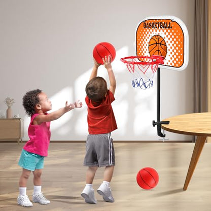Indoor Basketball Hoop,Mini Tabletop Basketball Hoop Set with Two Balls, Mini Hoops for Desk Table Bed Office Bedroom Basketball Toys for Kids and Adults - style: Clips