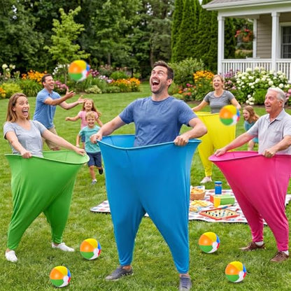 22 Pcs Granny Pants Yard Game Giant Colorful Granny Pants with Inflatable Bouncy Balls & Air Pumps Funny Outdoor Indoor Lawn Party Games for Adults Family Team Building Party Backyard Activities