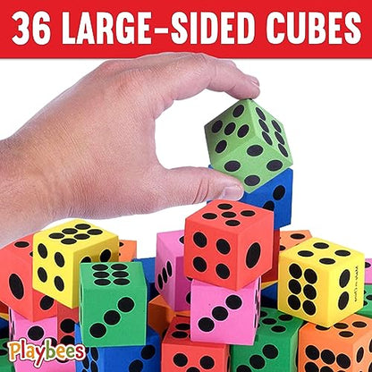 Big Foam Dice Set - 36-Pack, Jumbo, and Colorful Dice for Kids - Ideal for Boosting Math Skills, Great Gifts, and Party Fun - style: 36 Pack
