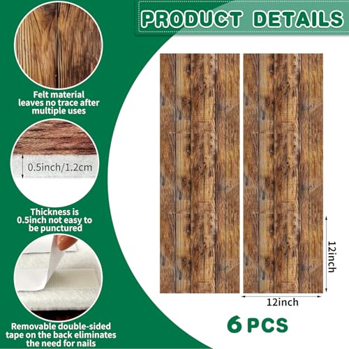 Wood Grain Dart Board Wall Protector Dartboard Surround Wall Protector Felt Dartboard Wall Protection Self-Adhesive Spliced Wall Surround Board Dart Board Backing Felt Wall Tiles Cork Board