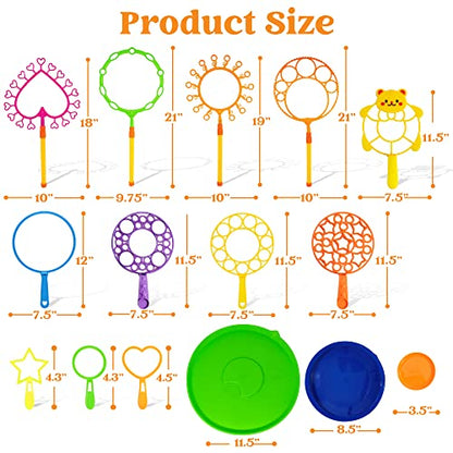 JOYIN Big Bubble Wands Set with with Tray, 21" Giant Bubble Wands Bulk for Kids, Summer, Outdoor Play Period & Birthday Party & Games, 6 Pcs Solution Suitable, Suitable for All Age People - style: Luxury
