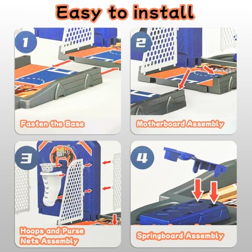 Basketball Shooting Game Toy, Funny Shooting Game, Desktop Table Basketball Games Set, Fast and Frenzied Launching ball - Including 1 Basketball Stand and 10 Balls, Gift for Kids 3 4 5 6 7 8 Year Old - color: Blue