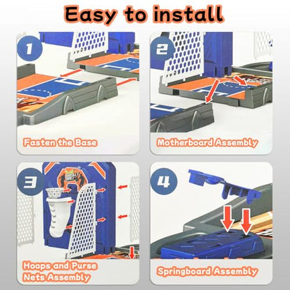 Basketball Shooting Game Toy, Funny Shooting Game, Desktop Table Basketball Games Set, Fast and Frenzied Launching ball - Including 1 Basketball Stand and 10 Balls, Gift for Kids 3 4 5 6 7 8 Year Old - color: Blue