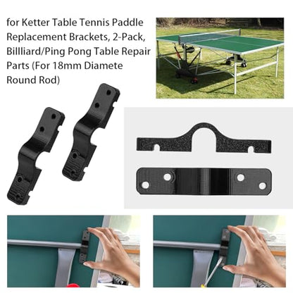 2 Pcs Compatible with Kettler Ping Pong Replacement Bracket Holder, Heavy Duty Replacement Bracket Compatible with Kettler Ping Pong Table Frame (Fits 18mm Round Poles)