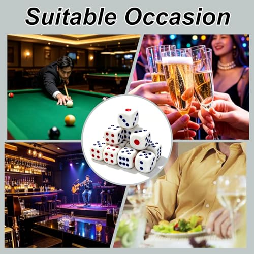 11.8" Jumbo Inflatable Dice, 2pack Outdoor Fun Giant Inflatable Dice Set and 12mm 10pcs Dice for Indoor and Outdoor Broad Game, Ludo and Pool Party (Red) | Includes 0.5 Inch 10 Pcs Dice, Indoor and Outdoor, For Broad Game, Ludo and Pool Party, Giant Infla