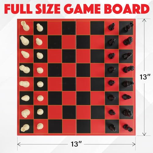 HI-Q Classic Chess Board Game – Educational Strategy Set for Kids, Adults & Beginners – Standard Style Pieces with Folding Board – Family Game Night