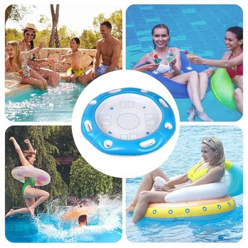 Floating Table for Pool – 100x100cm PVC Inflatable Board, Beverage Holder Tray, Game, Snack Tabletop | Perfect for Adults Kids Beach River Summer Outdoor Leisure Entertainment
