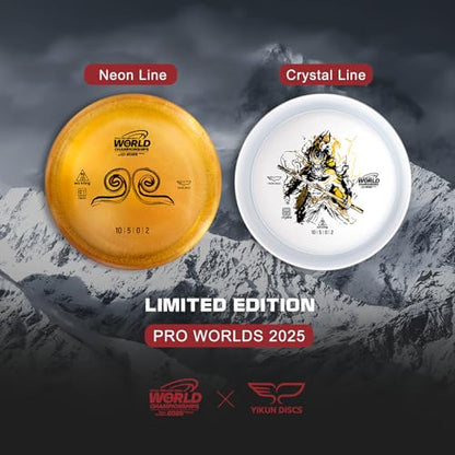 Yikun Disc Golf| Pro Worlds 2025 Limited Edition | Fairway-Distance Hybrid Disc | Max 100m+ Flights for All Skill Levels | Late-Turn Glide & Reliable Fade | PDGA Approved 170-176g - color: Pro Wolds 2025（Orange）