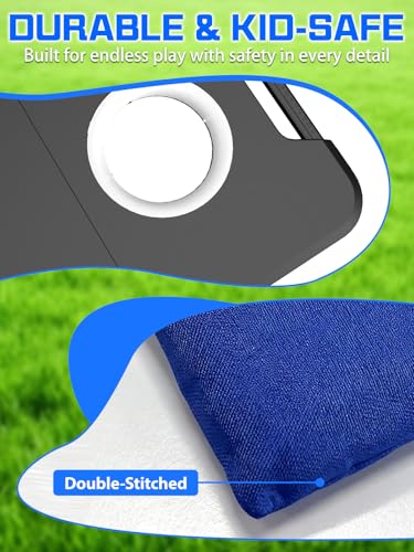 LED Light Up Kids Cornhole Board Set with Scoring & Sound Effects, 3-in-1 Portable Kids Bean Bag Toss Game for Adults & Family, Foldable Outdoor Toys for Backyard, Camping, Party (2 Boards, 8 Bags)