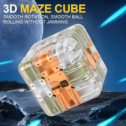 3D Cube Puzzles Fidget Toys - Brain Teaser Puzzles Toys Educational Learning Toys for Logical Thinking, Puzzle Maze Cube Easter Basket Stuffers Birthday Gifts (Green) - color: Green