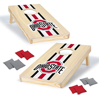 Wild Sports College Portable Size 1' x 2' Solid Wood Cornhole Set with Direct Print HD Team Graphics – Travel Size
