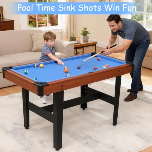 Rovibek 48" Multi Game Table Includes All Accessories, 3 in-1 Combo Game Table with Air Hockey, Pool Billiards, Ping Pong, Tabletop Games for Teens Adults Family Game Room