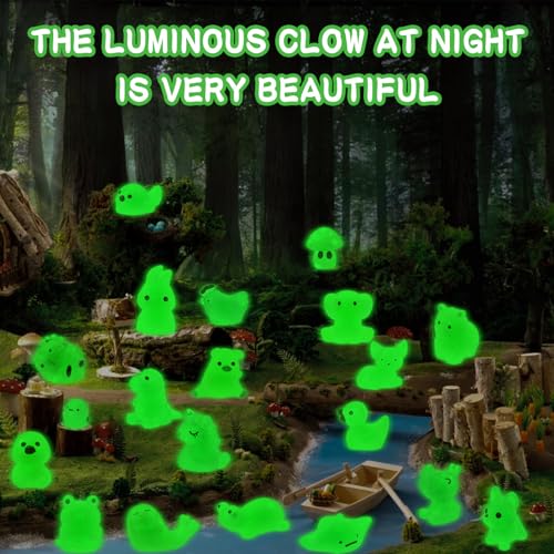 120PCS Glow in the Dark Mini Resin Animals 20 Styles of Luminous Ducks dinosaurswls Frogs and More Tiny Figurines for Fairy Garden Aquarium Terrarium Potted Plants Dollhouse Decor - style: 120Pcs-Animals Style 2