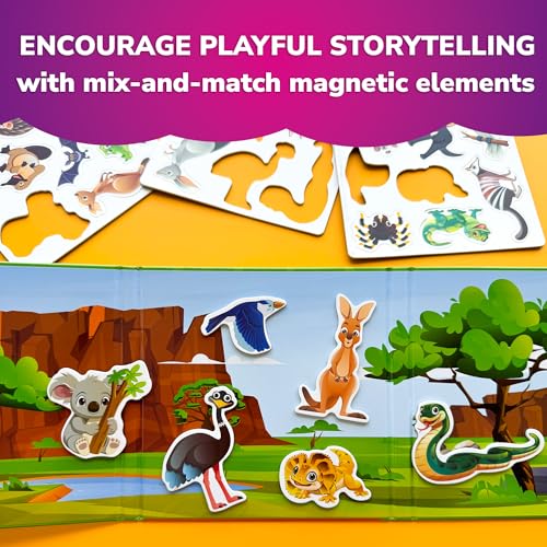 Quokka Travel Magnetic Puzzles for Toddlers 1-3 – 20+Pcs Australia Game with Extra-Long Play Book – Fun Travel Game Toy for Kids Ages 3-5 – Strong Magnets for Car Activities – Fun Toddler Puzzle 2-4 - color: 06. Australia