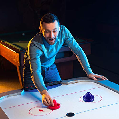 URATOT Air Hockey Accessories - Pushers, Pucks & Paddles (4 Pushers, 8 Red Pucks, 8 Green Pads) - color: Red, Royal Blue