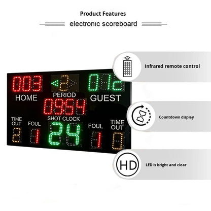 Wireless Basketball Game Electronic Scoring Board 24-Second Timer Integrated Basketball Match Electronic Scorer