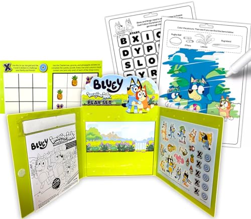 Bluey Imagine Ink Coloring and Stickers Set for Kids Road Trip & Travel Activity Includes Game Book, Sticker Sheet with Sticker Scenes