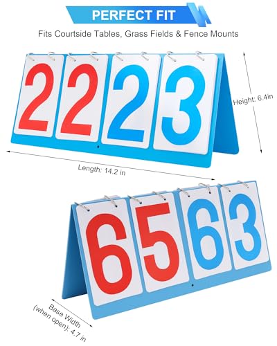 Scoreboard Score Keeper Flip Flipper, Waterproof Plastic Cards, Premium Manual Score Board for Cornhole, Basketball, Volleyball, Table Tennis and Multi-Sport Games