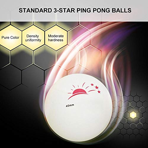 Vbest life Ping Pong Balls with Box, 60 Pcs 3-Star Table Tennis Ball Ping Pong Balls for Competition Training Entertainment - color: White