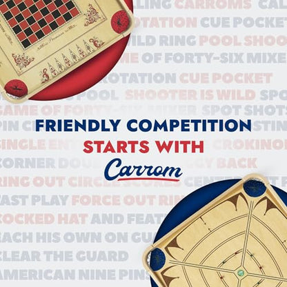 Carrom Board Game Set — Large Board Games for Adults & Children — Over 85 Board Games for Family Game Night — All in One Board Game Set