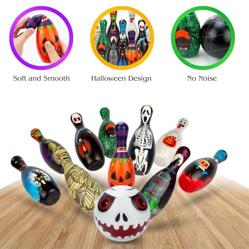 Halloween Games Bowling Set for Kids Party Supplies, Pins and Balls for Family Indoor Outdoor Games, Party Favors - style: Style A