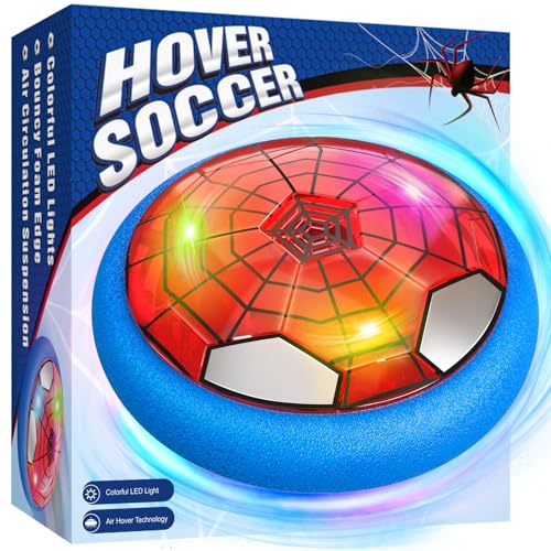 Ocditikl Hover Soccer Ball, Air Floating Soccer with LED Lights & Foam Bumper, Indoor Soccer Toys for Kids Ages 5-12, Ideal Easter Birthday for 4 5 6 7 8 9 10 11 12 Year Old Boys Girls - color: Blue