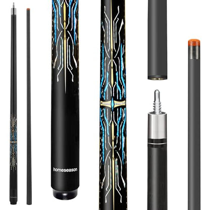HomeSeason Glass Fibre Pool Cue Stick 58" Billiard Cue Sticks Professional Low Deflection Pool Sticks - color: C
