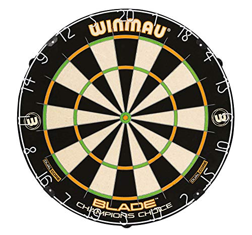 WINMAU Champions Choice Blade Technology Dual Core Training Dartboard - Reduced Scoring Zones for Precision Practice, Steel Tip Bristle Board with Rota-Lock System, 450 mm