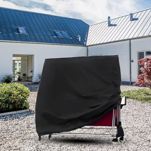 Ping Pong Table Cover, Fits Folding Table Tennis - Heavy Duty Oxford Cloth Waterproof and Scratch Resistant Folding Table Cover - color: Black