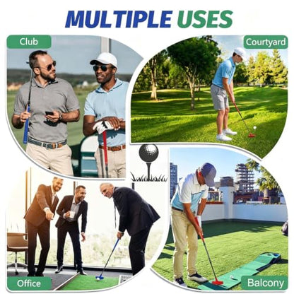 Adjustable Mini Golf Putter Set, Golf Putters Club for Left or Right Handed | Women's Putt Putt Golf Clubs for Men right hand, Practice Putting Heavy Duty TPR Head, 16-35 Inch Length, 2 Pack with 4 Balls - color: BLRD