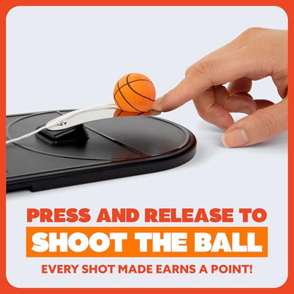 Flick & Swish Basketball Hook & Ring Game By Relatable, Exciting 2 Player Games Everyone Can Enjoy, This Mini Basketball Game Includes 1 Court Board and Instructions