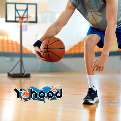 Yohood 46" 10FT Basketball Hoop Outdoor - Portable Basketball Goal Adjustable Hoops & Goals with Solid Steel Rim & Extra-Large Base for Kids/Youth/Teens/Adults Outdoor