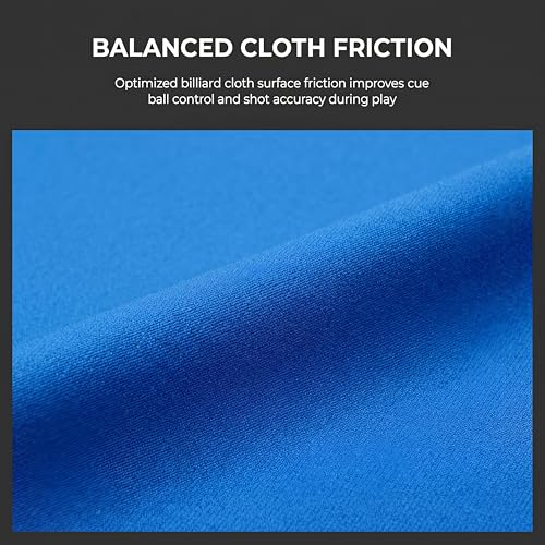 KONLLEN 9ft Pool Table Felt, 80/20 Wool Nylon Blend Billiard Table Cloth with Pre-Cut Strips, Professional Replacement Felt for Home & League Play - color: 003-Blue