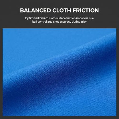 KONLLEN 9ft Pool Table Felt, 80/20 Wool Nylon Blend Billiard Table Cloth with Pre-Cut Strips, Professional Replacement Felt for Home & League Play - color: 003-Blue